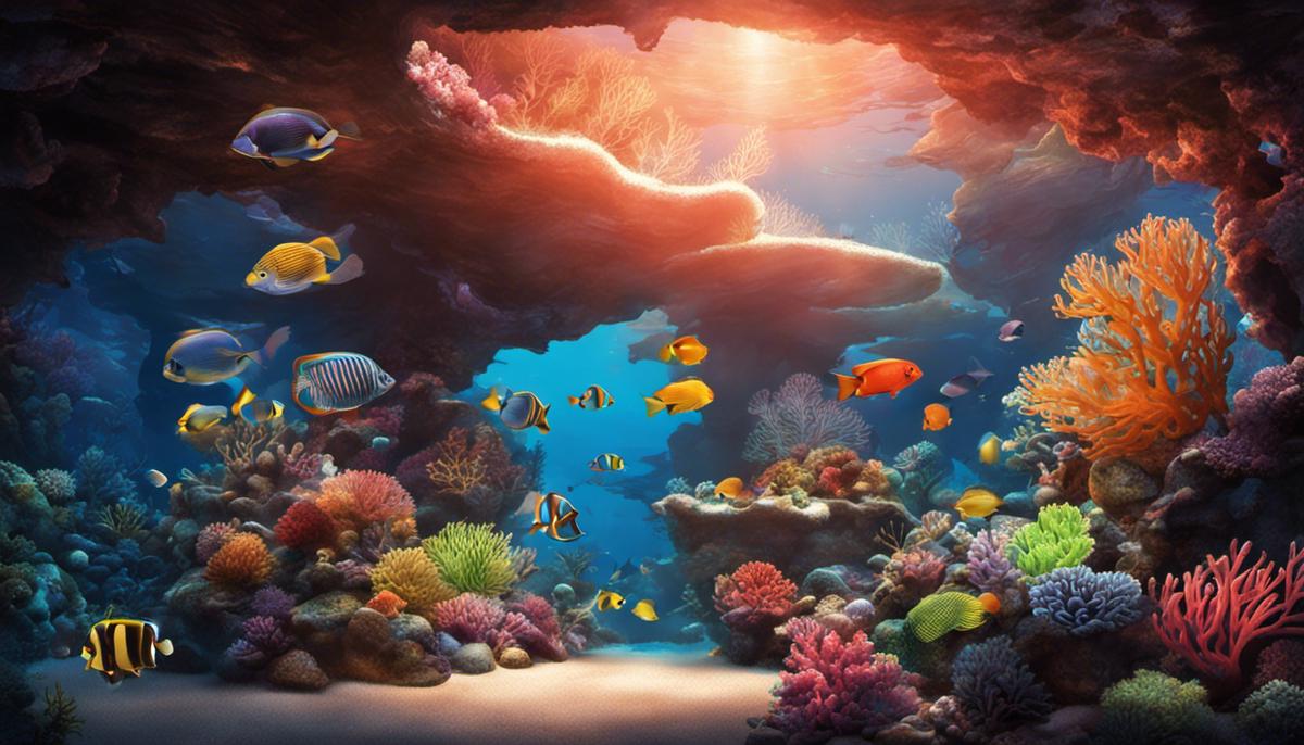 Illustration of coral and aquarium lights