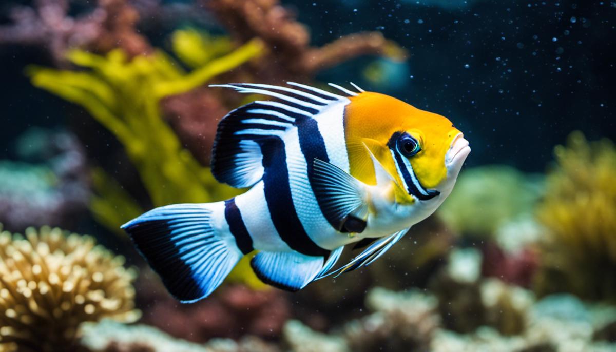 Image of various saltwater fish species swimming in a tank.